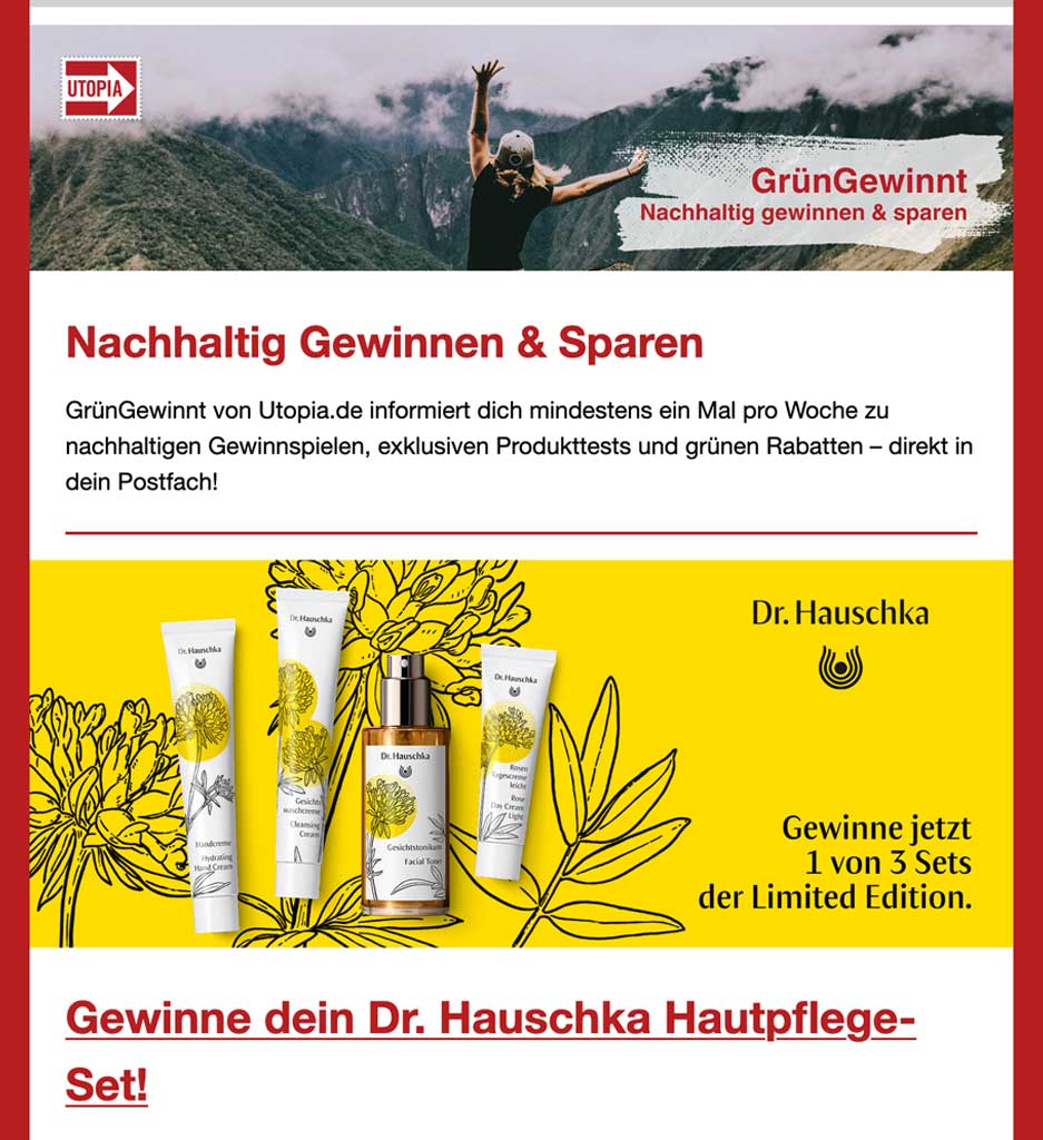 Utopia Newsletter - GrünGewinnt Utopia Newsletter - GrünGewinnt